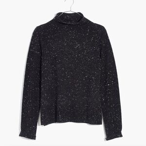 Madewell Donegal Inland Turtleneck Sweater Charcoal Speckled Turtleneck